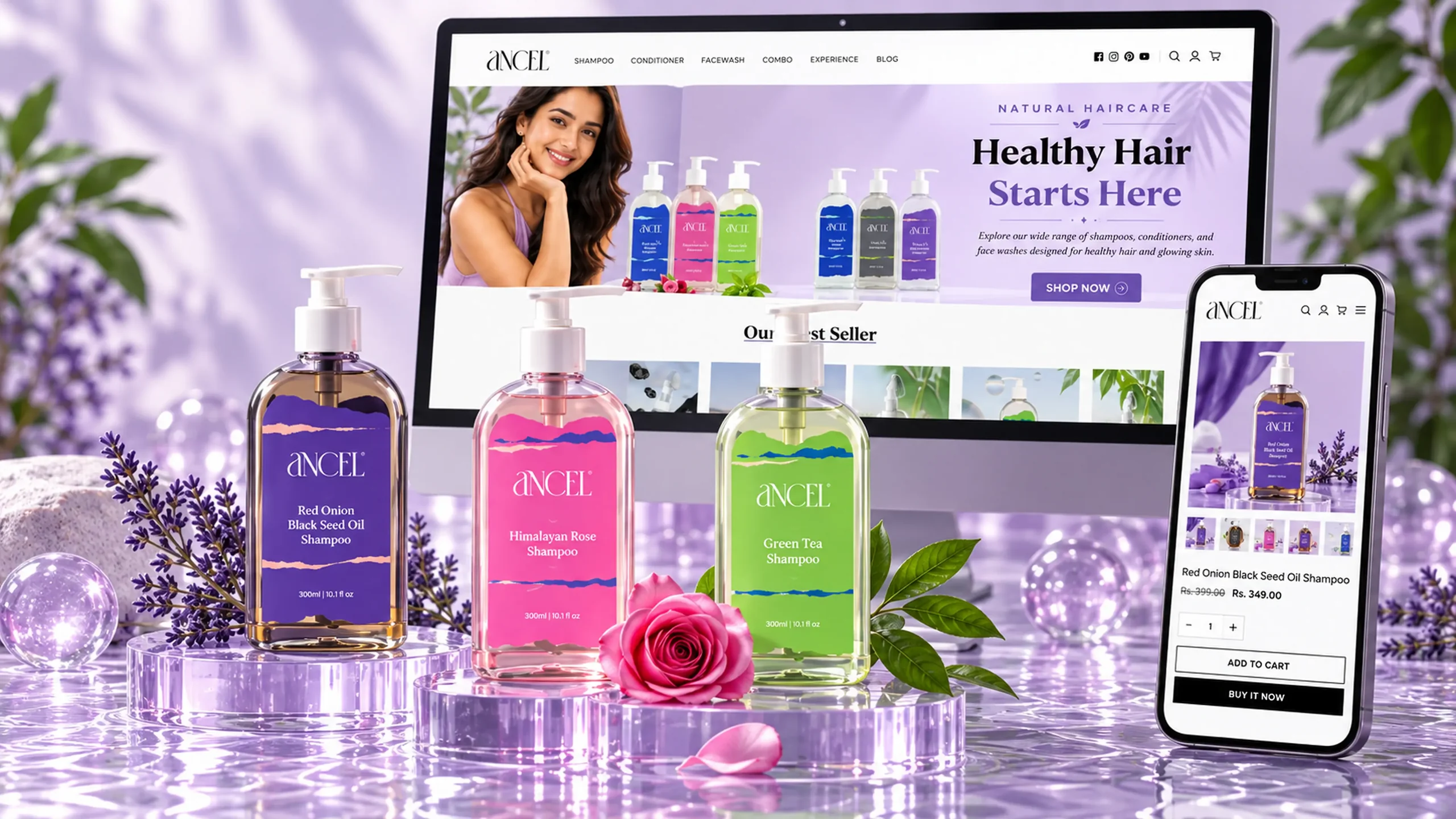 Product content and e-commerce visuals for a personal-care brand by LemonTalks®