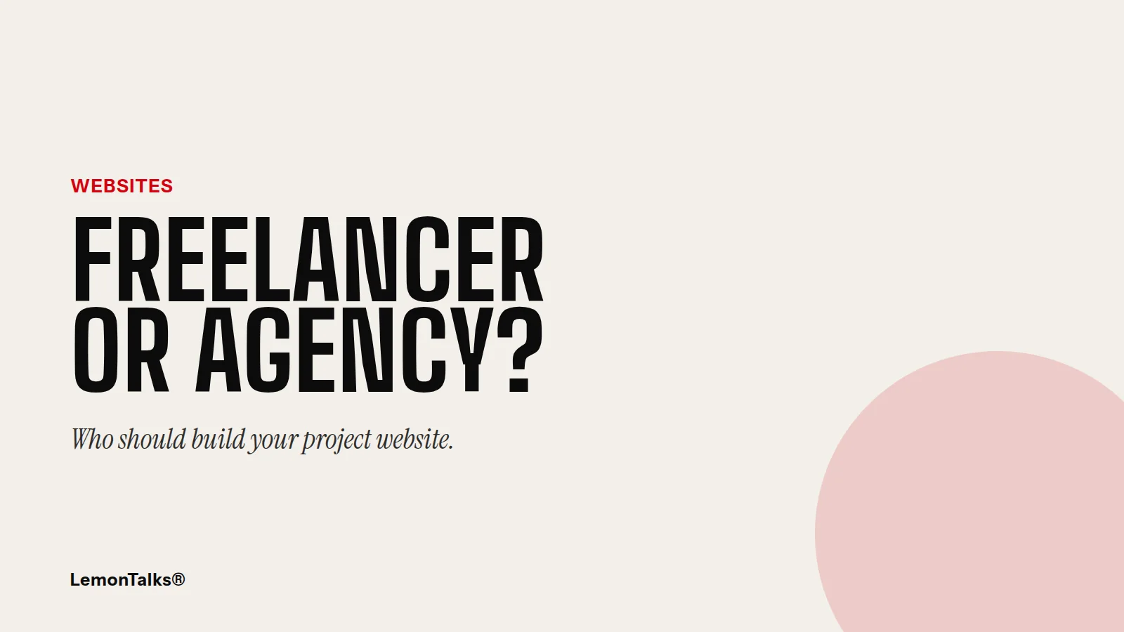 Freelancer or agency: who should build your project website