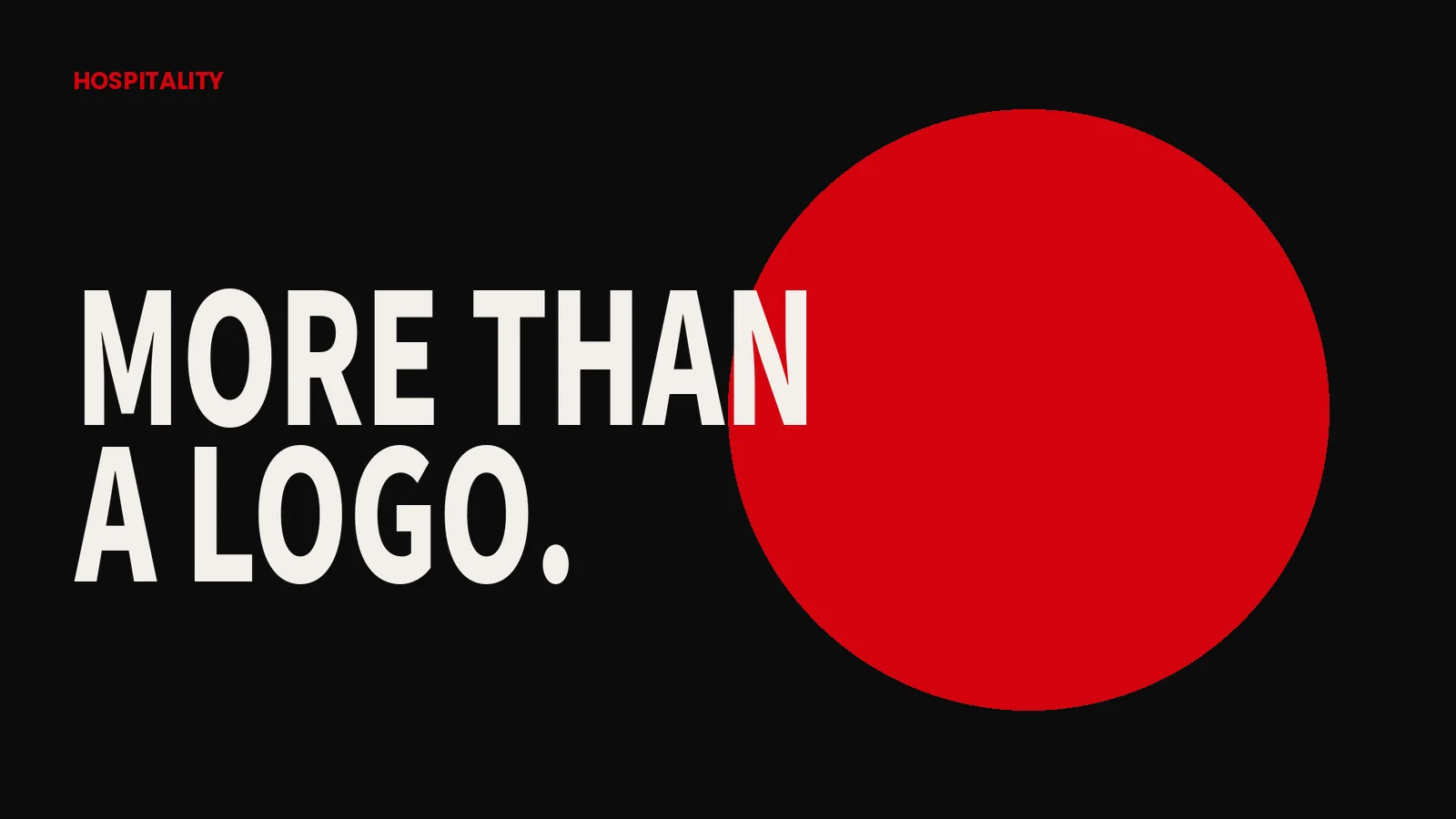 More than a logo — restaurant brand identity typography with a red circle on black